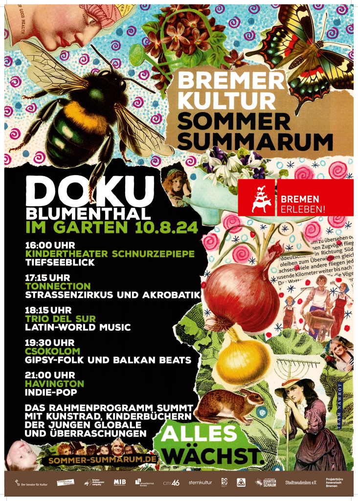 Buntes Plakat mit dem Programm zum Kultursommer Summarum